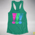 Polysexual Pride Exclamation Points Racerback Tank - Kelly Green
